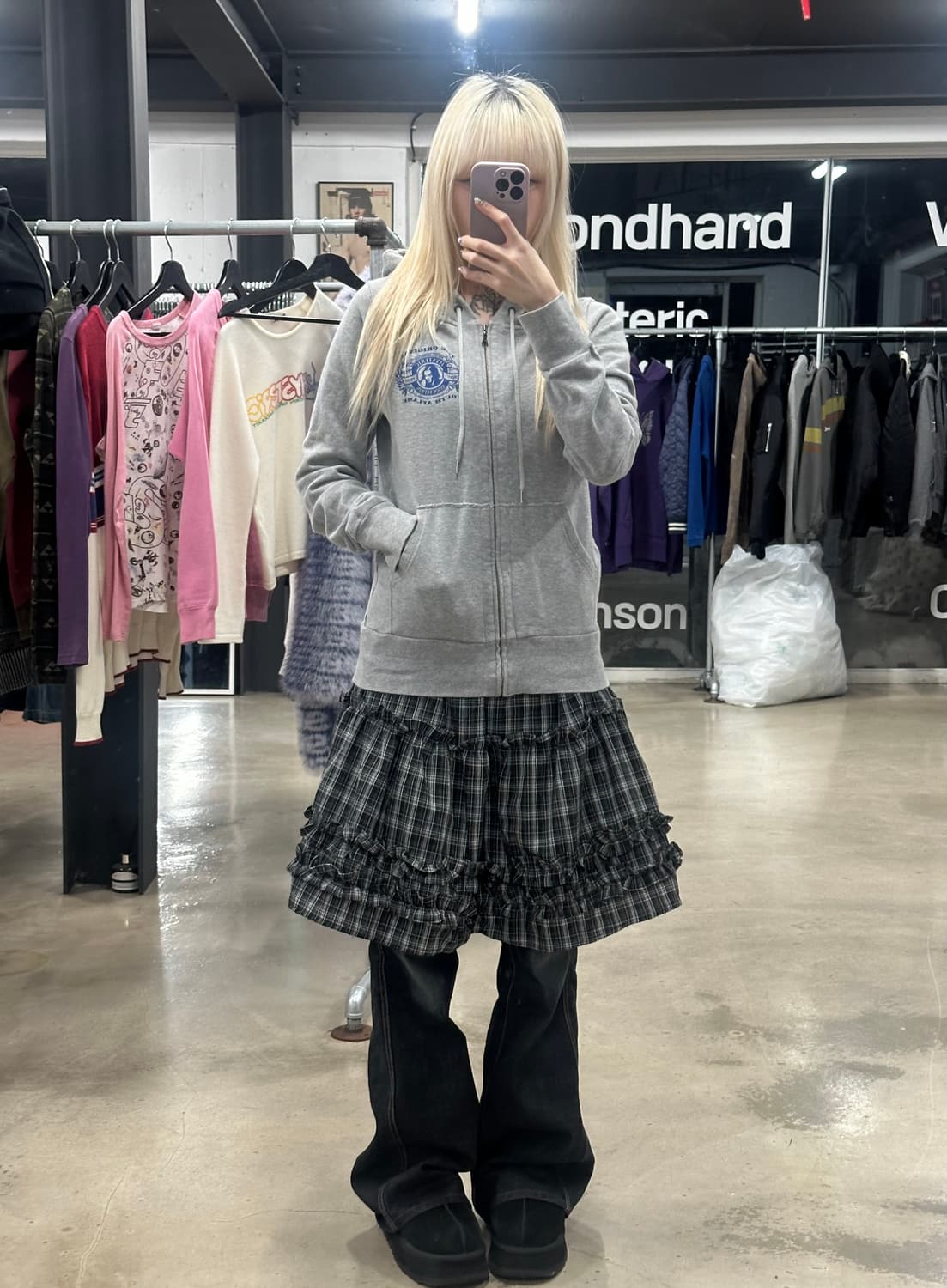 히스테릭 글래머 백로고 후드 집업 상품이미지3