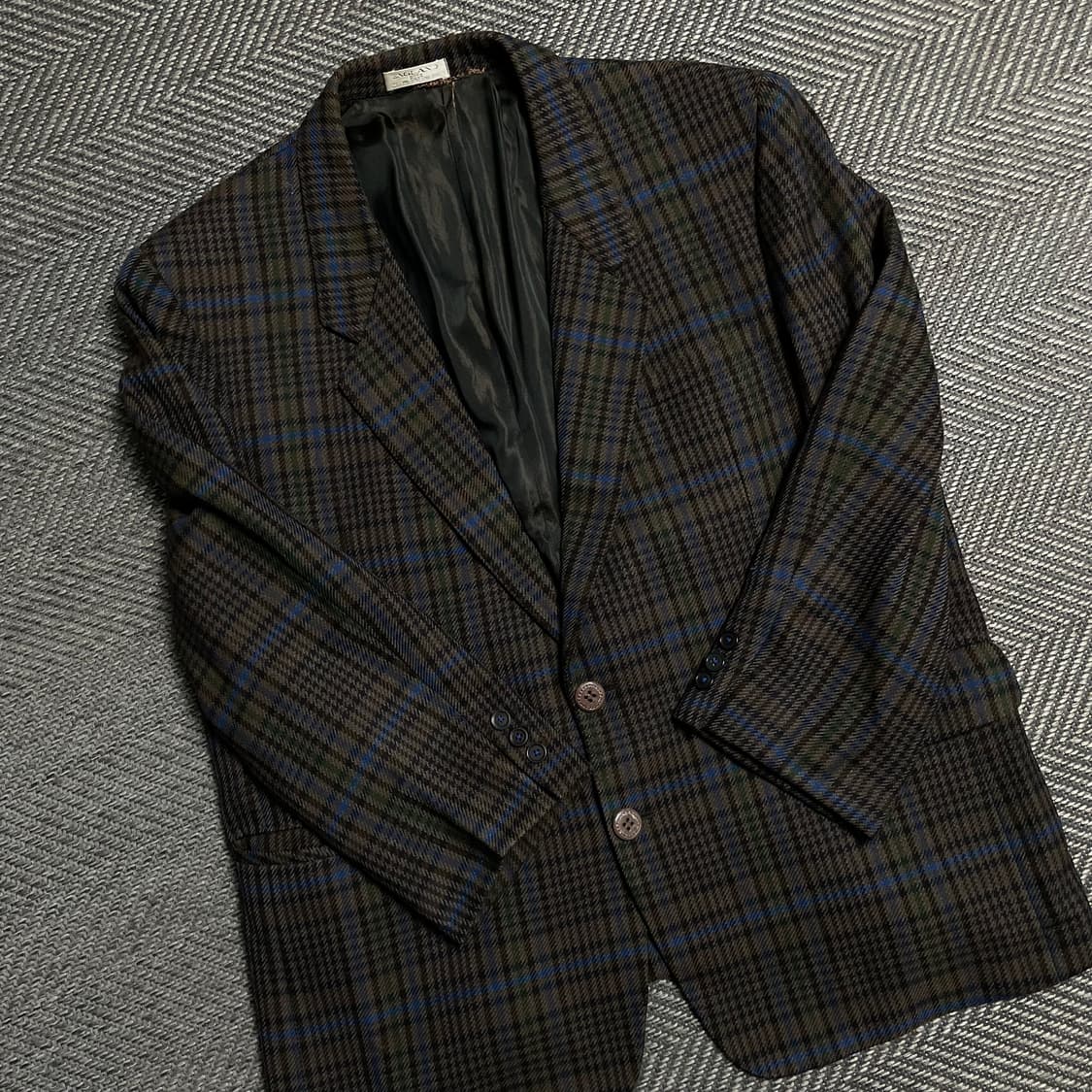 빈티지 아카이브 체크패턴 투버튼 블레이저y 5131 상품이미지3