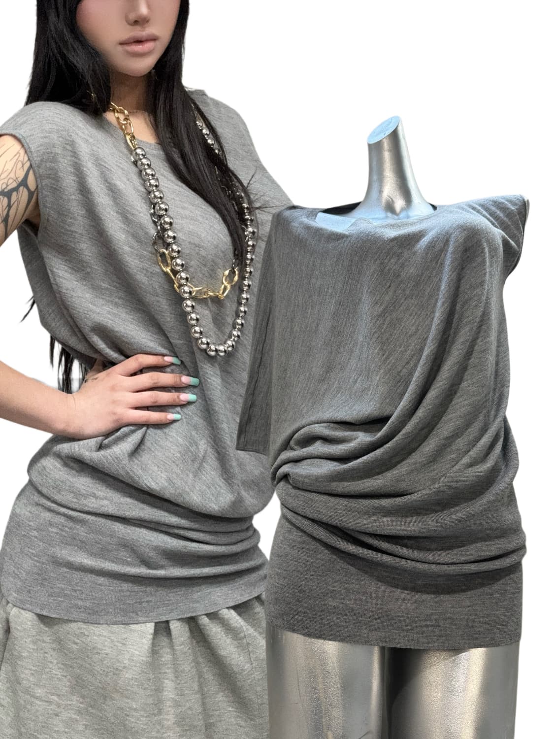 캘빈클라인 배트윙 드레이프 탑  상품이미지3