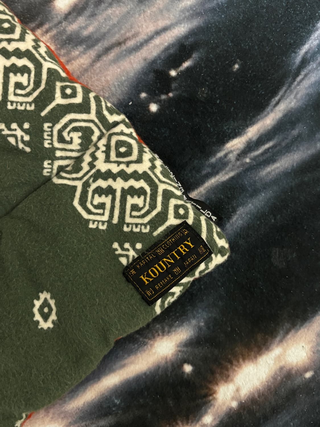 캐피탈 플란넬 반다나 패턴 리버시블 머플러(카키/오렌지) - [택 포함] 상품이미지5