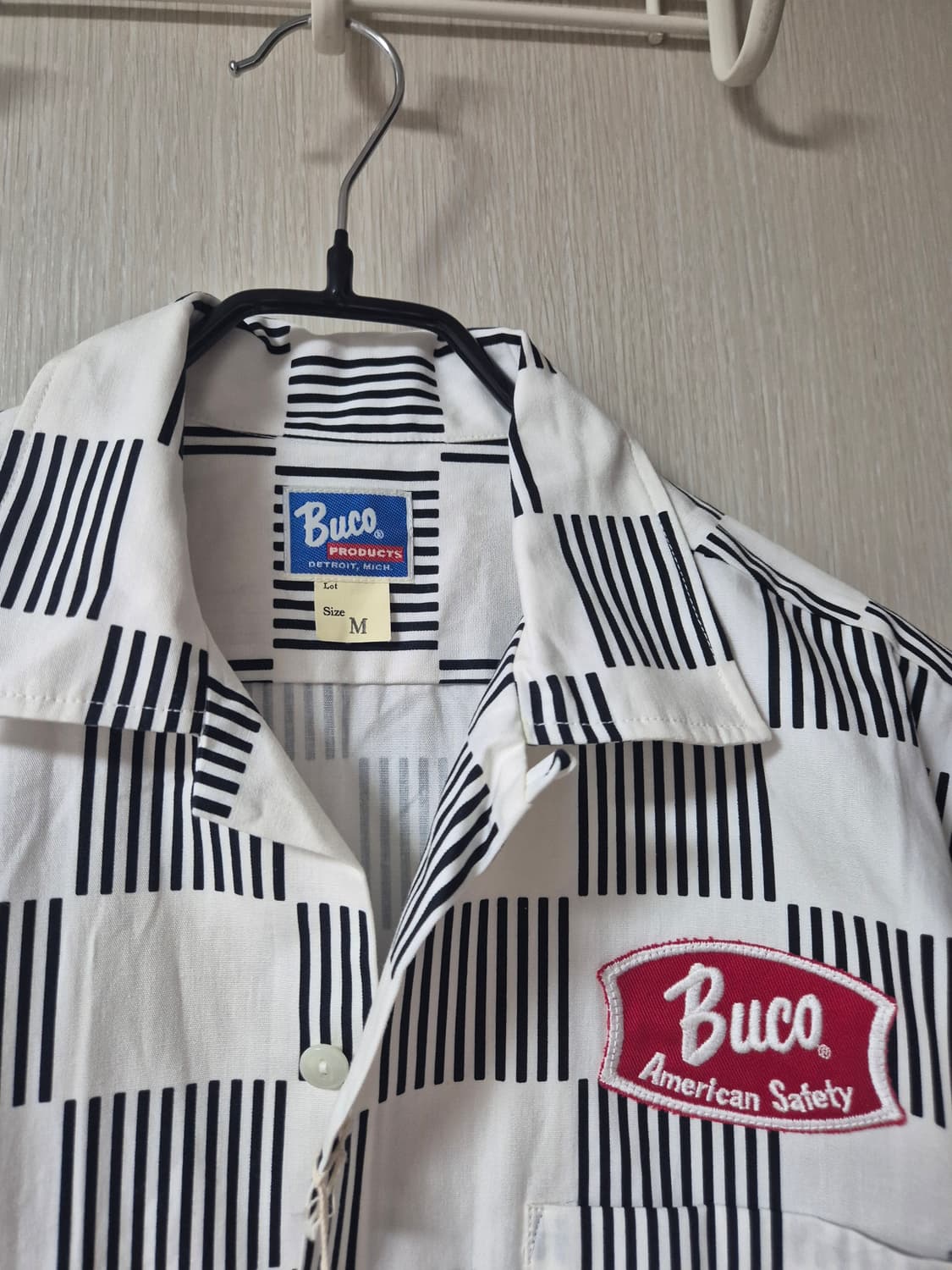 (새제품) 리얼맥코이 부코 BUCO  체크 오픈카라 반팔셔츠 남성 M 상품이미지5