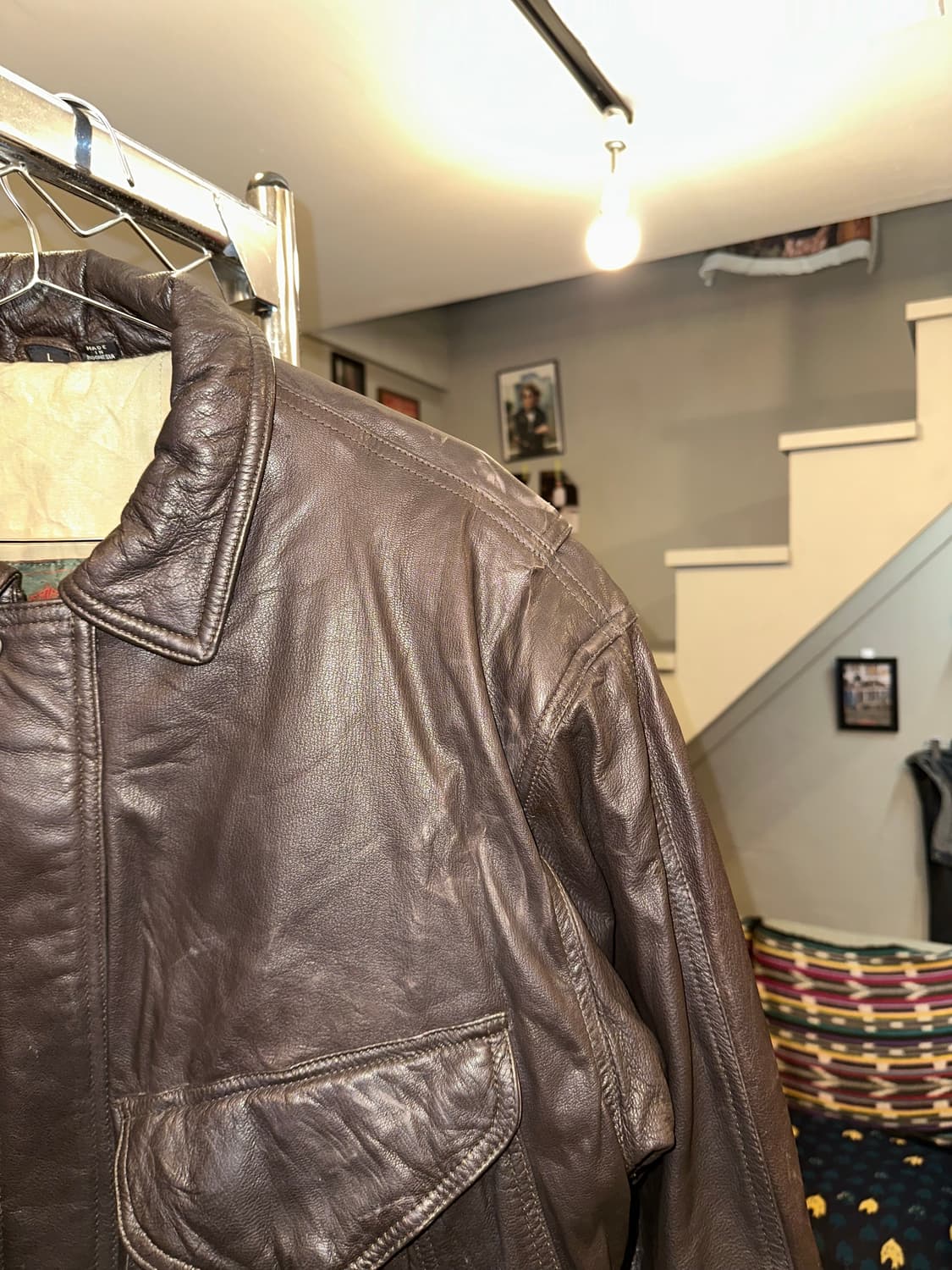 90’s Japanese real-leather aged A-2 상품이미지6