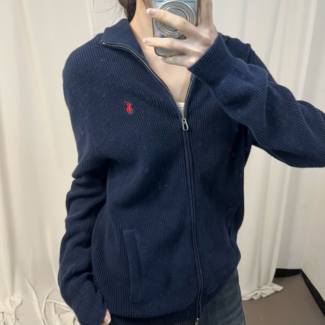 Polo Ralph Lauren navy knit zip-up 상품이미지3