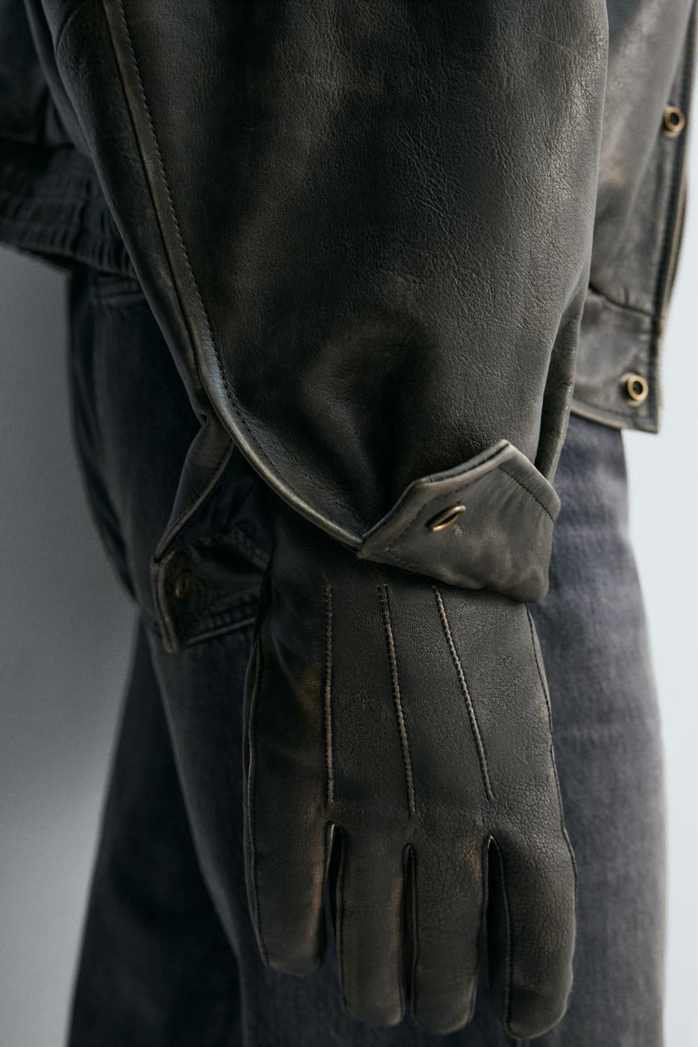 자라 리미티드 에디션 램스킨 빈티지 레더 장갑 L size 상품이미지4