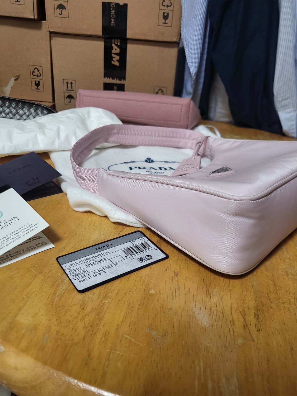 24SS 프라다 리에디션 2000 리나일론 미니 호보백 핑크 상품이미지3