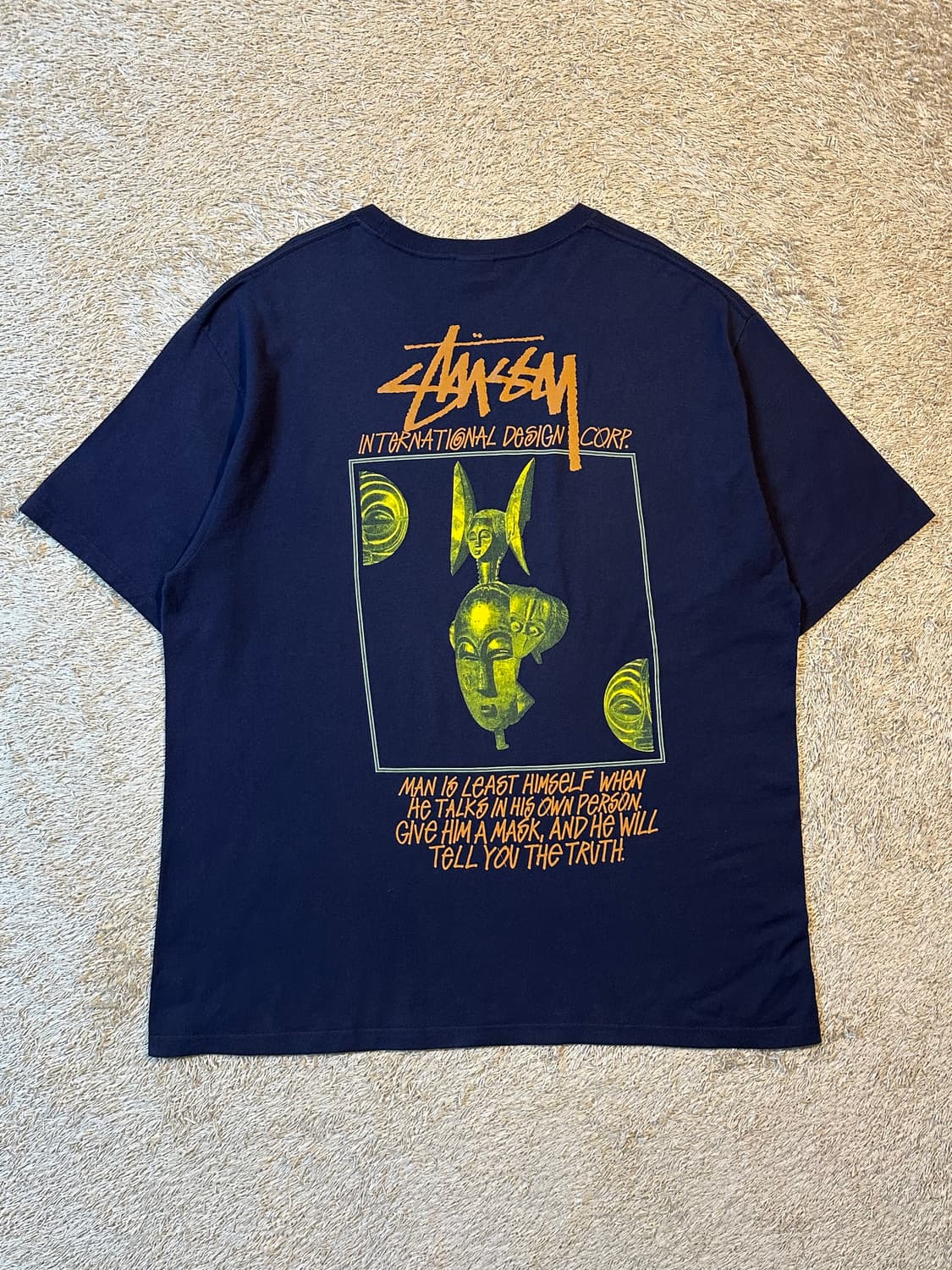 스투시 STUSSY 마스크드 반팔 티셔츠 네이비 상품이미지2