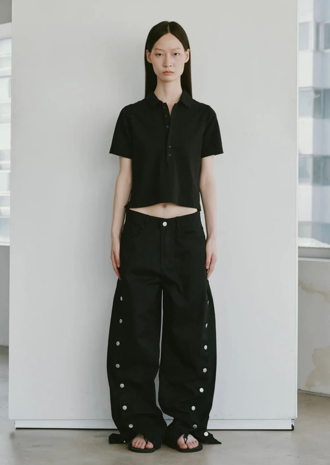 플리즈프로젝트 SIDE CURVED BUTTON PANTS 상품이미지1