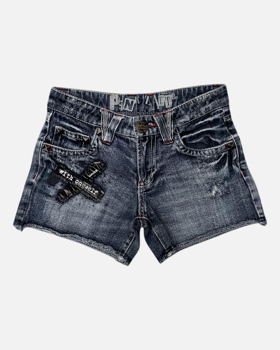 punk stud patch denim shorts 상품이미지1