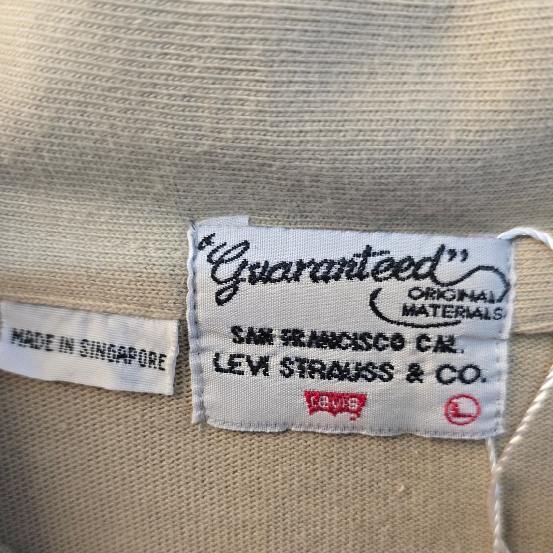 리바이스 하프집업 맨투맨 베이지 501 프린팅 오버핏 상품이미지5