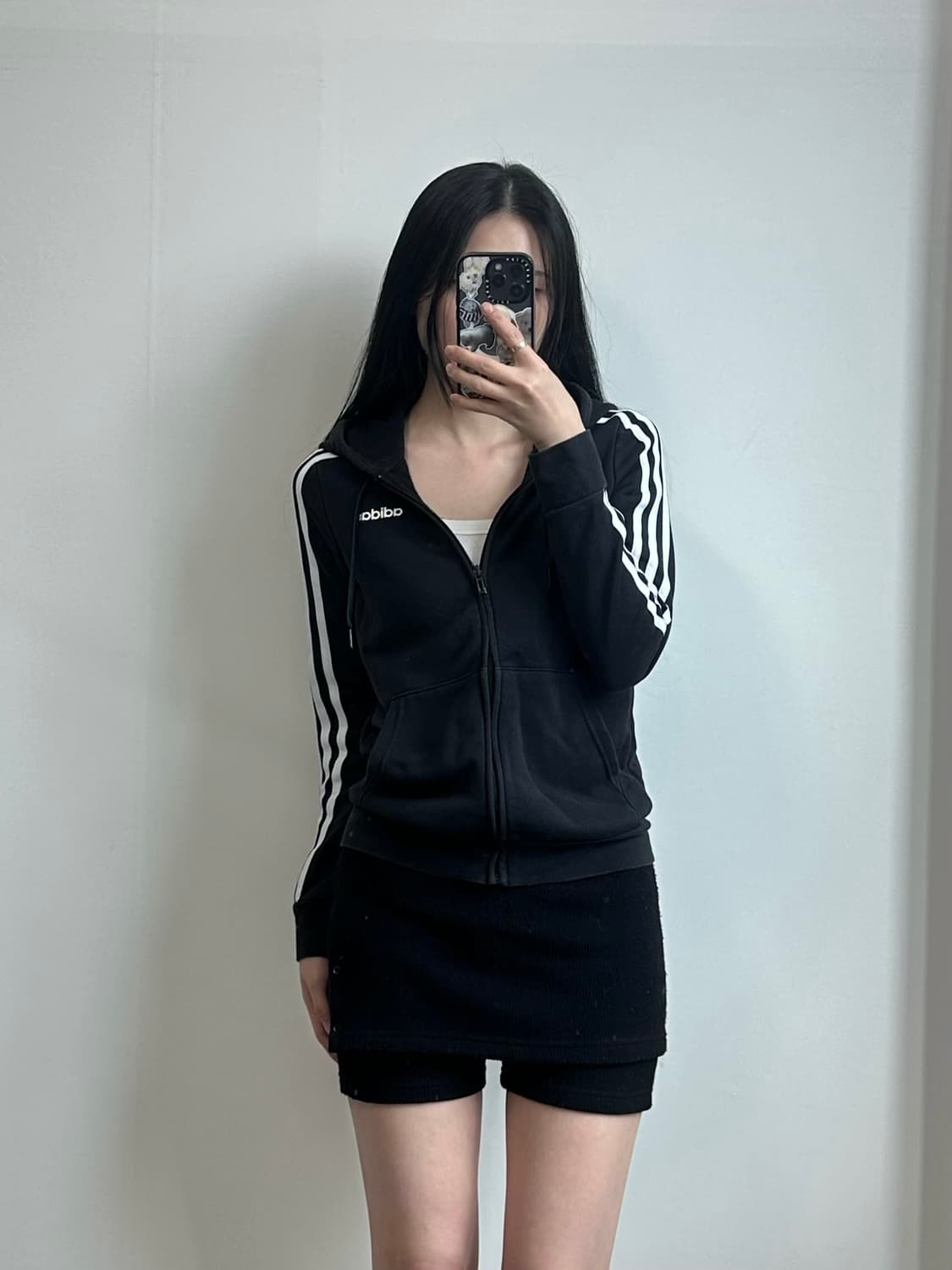 아디다스 사이드라인 블랙 후드집업 상품이미지1