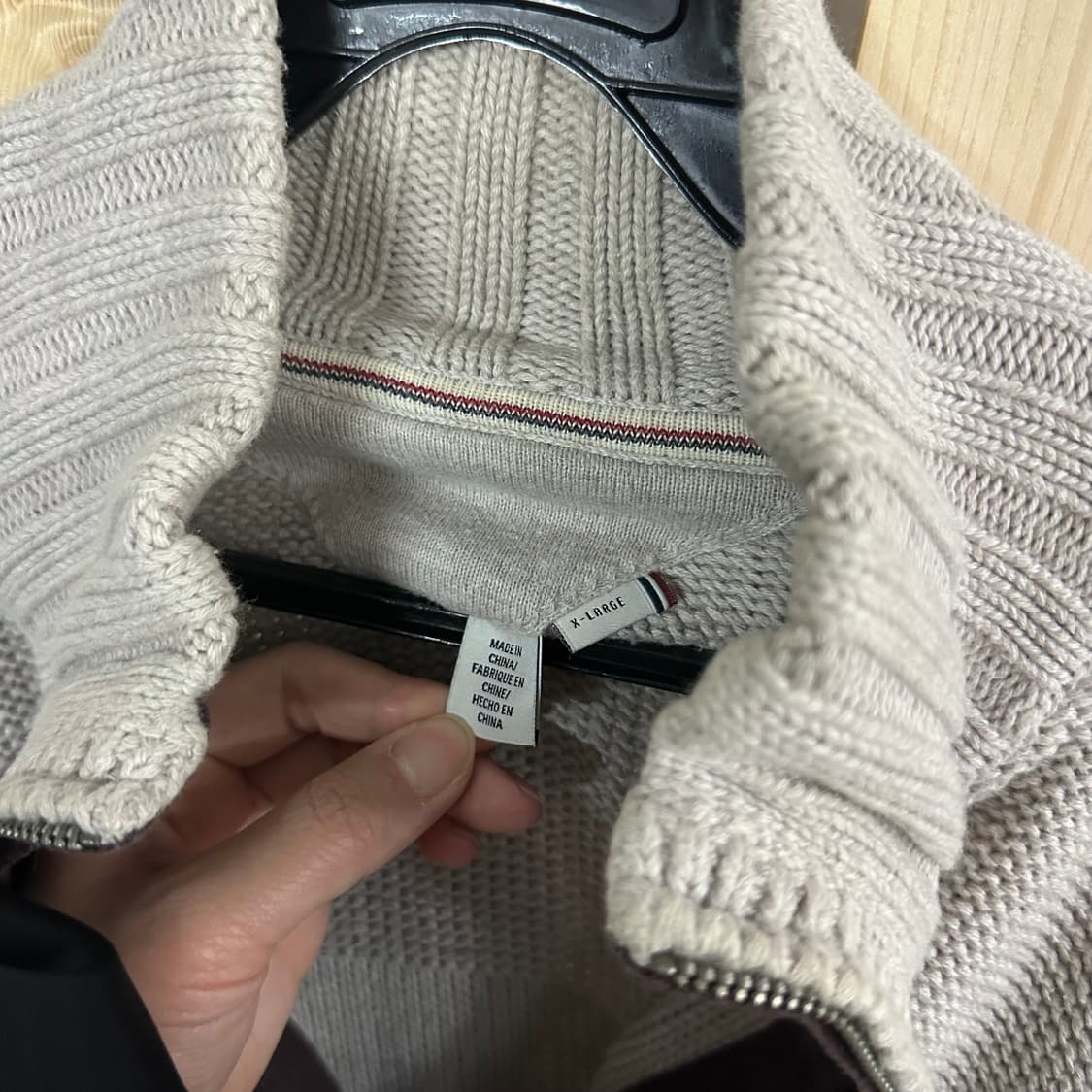 (XL) 타미힐피거 베이지 니트 집업 상품이미지6