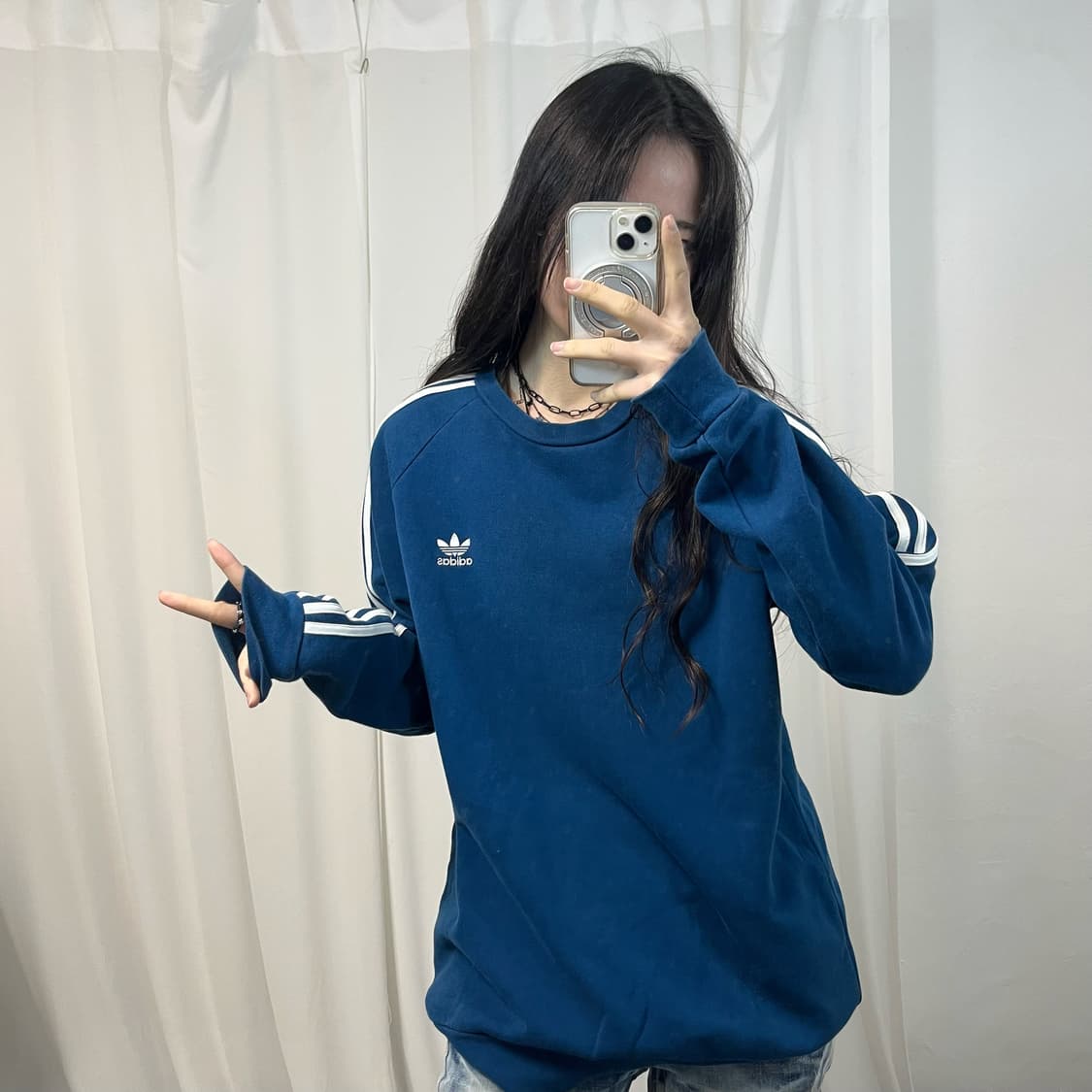 Adidas Navy Blue Firebird Sweatshirt 상품이미지2