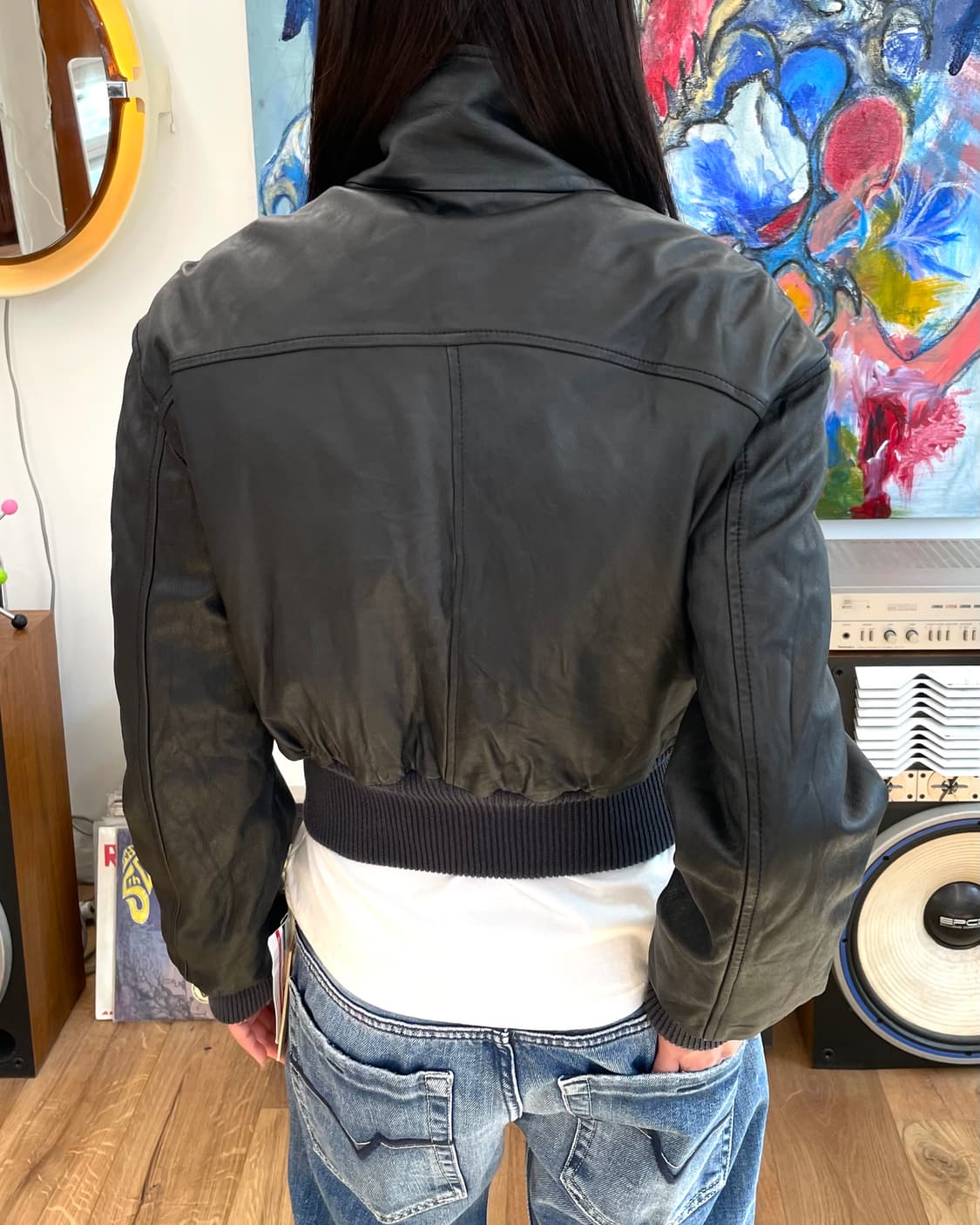 [38] 스포츠막스 코드 레더 봄버 자켓 상품이미지3