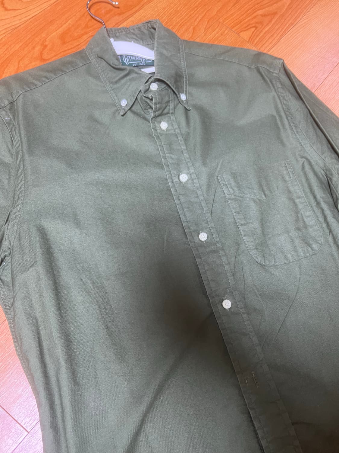 짓먼 깃먼 빈티지 올리브 옥스포드 버튼다운 셔츠 상품이미지4