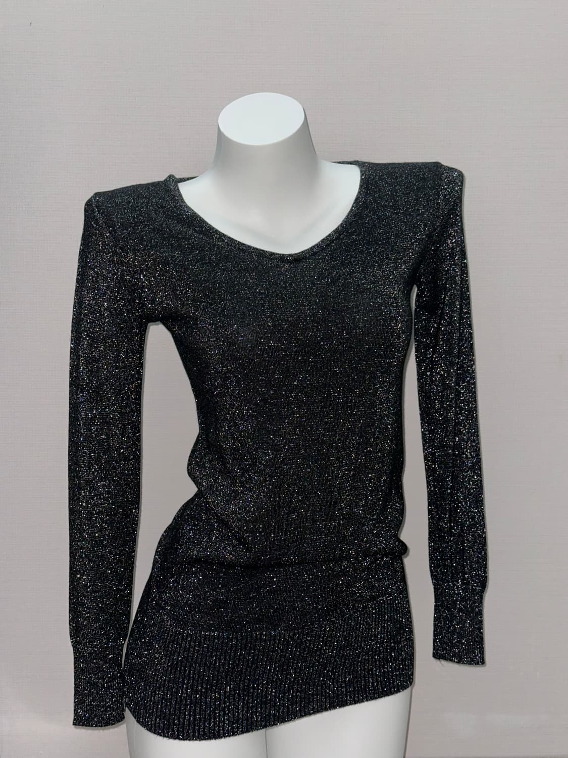빈티지 블랙 글리터 니트 미니원피스 상품이미지3