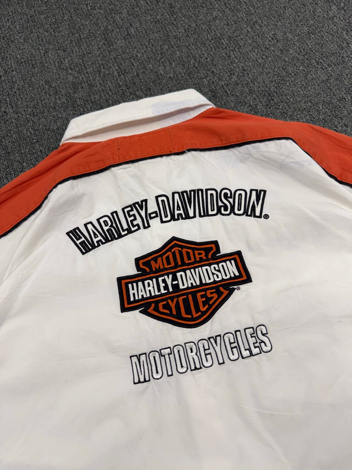 L)할리데이비슨 빈티지 자수 로고 패치 화이트 긴팔 셔츠 상품이미지8