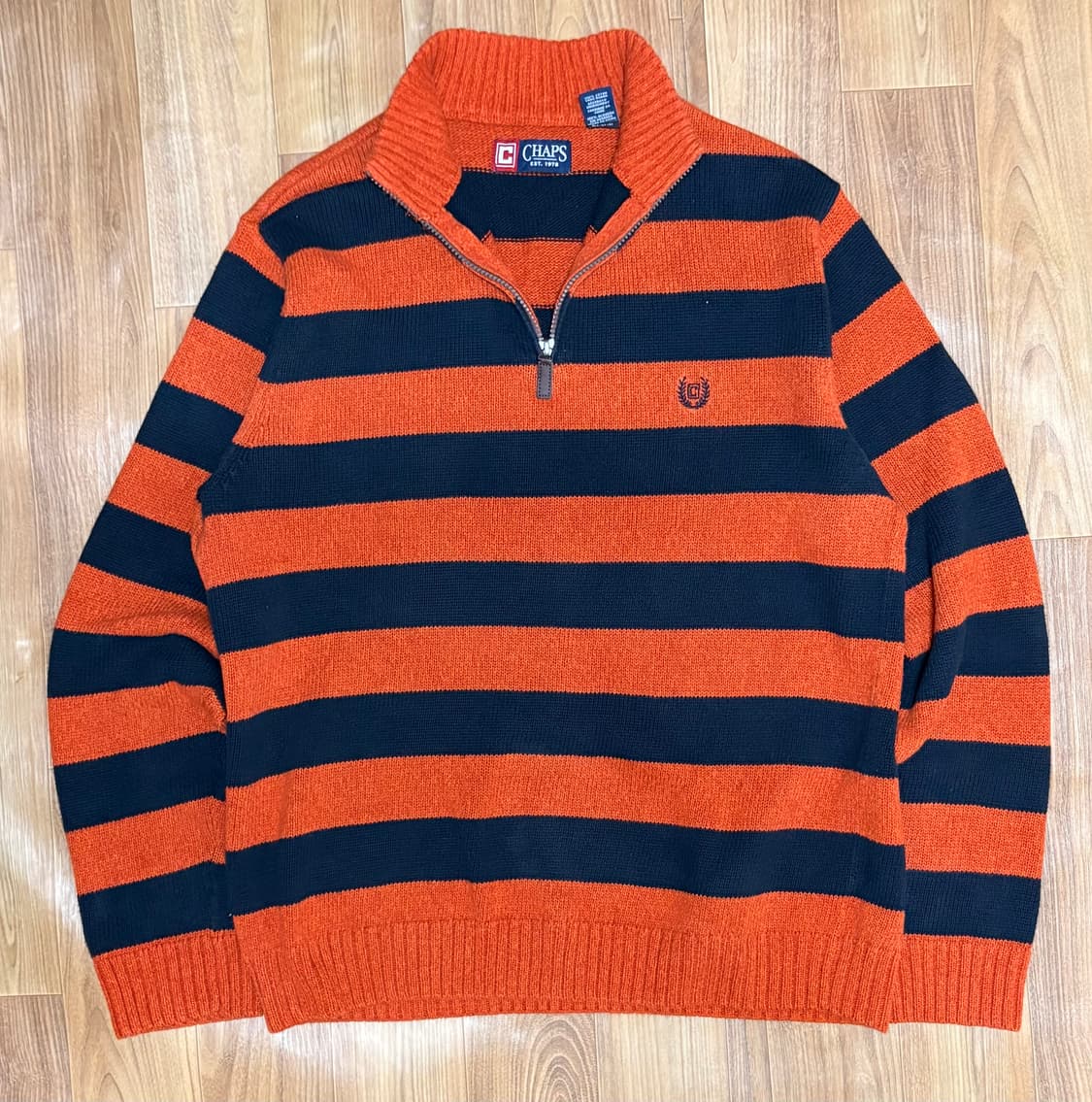 챕스랄프로렌  단가라 반집업 니트 L 상품이미지1