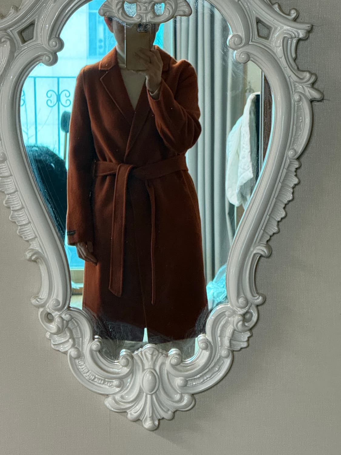 택채 새상품  올리브데 올리브  캐시 블랜드로브코트  55  상품이미지9