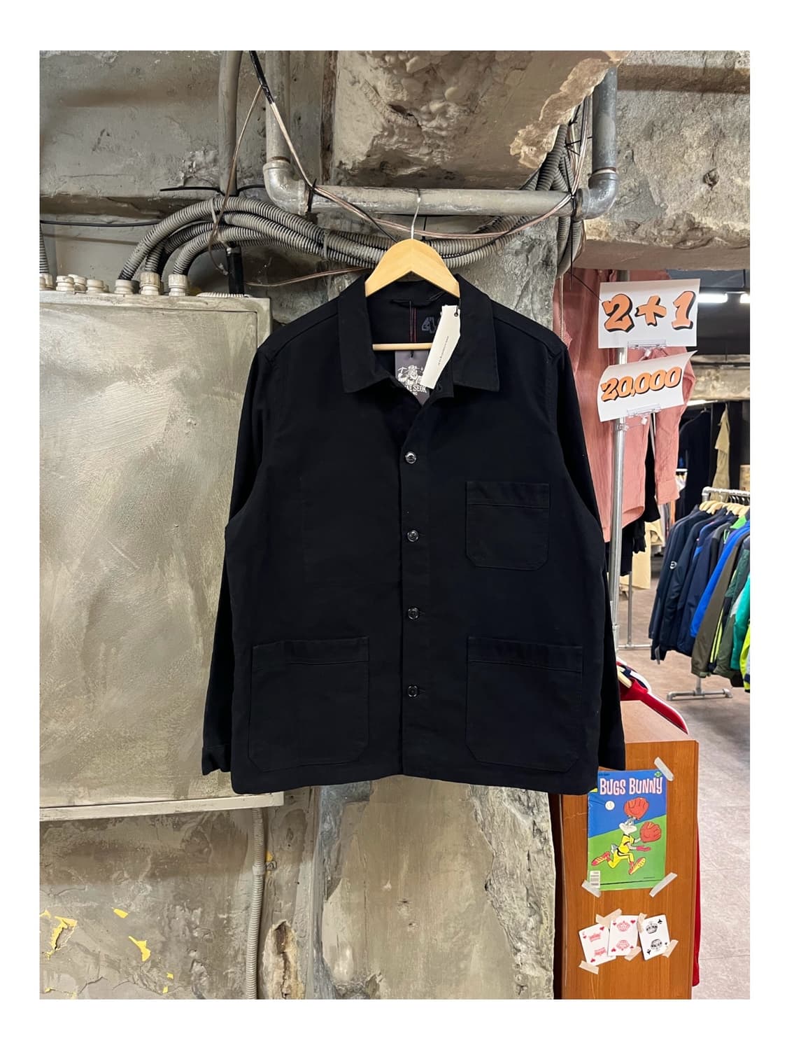 아웃스탠딩 포켓 자켓 블랙 M #csz3314 상품이미지1