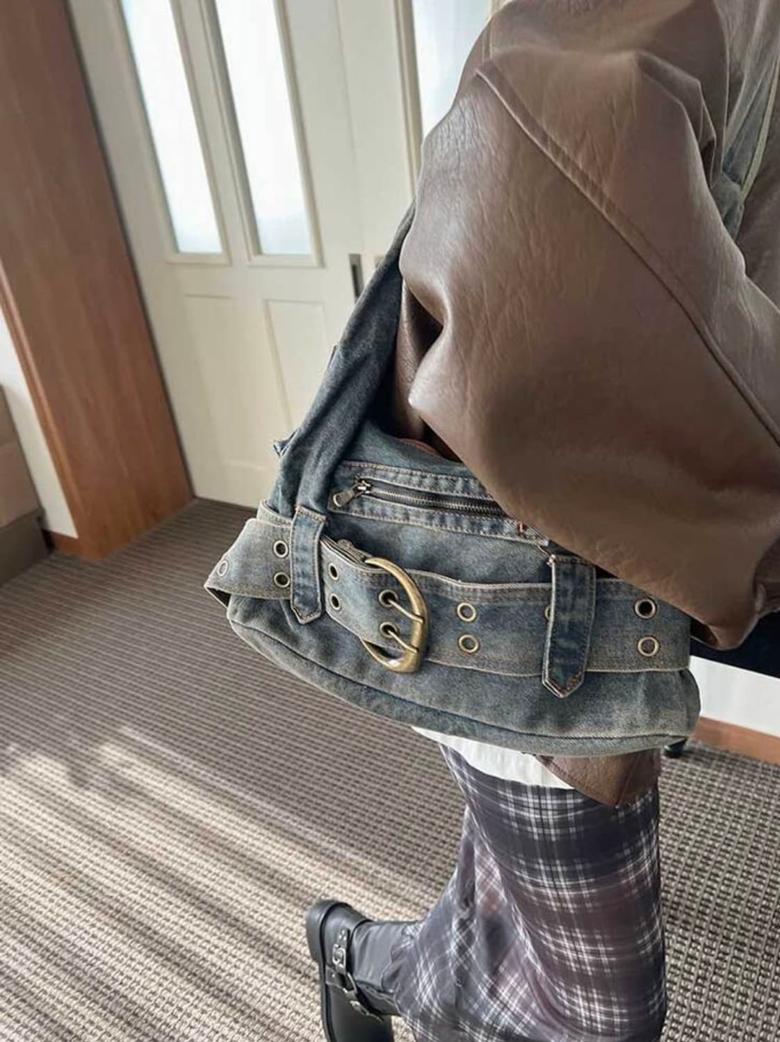 빅벨트 데님 숄더백  상품이미지2