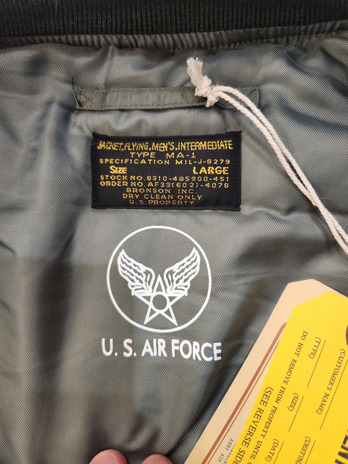 (새상품) 브론슨 ma-1 L사이즈 중국판 상품이미지2