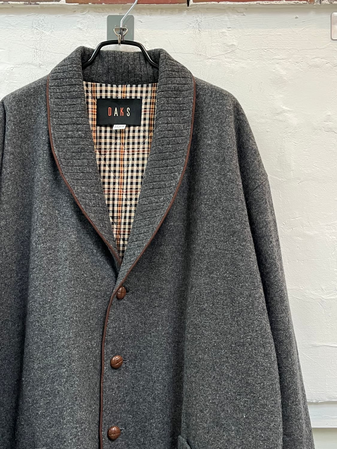 Daks 닥스 울 가디건 퀼팅 체크 아우터 L 상품이미지3