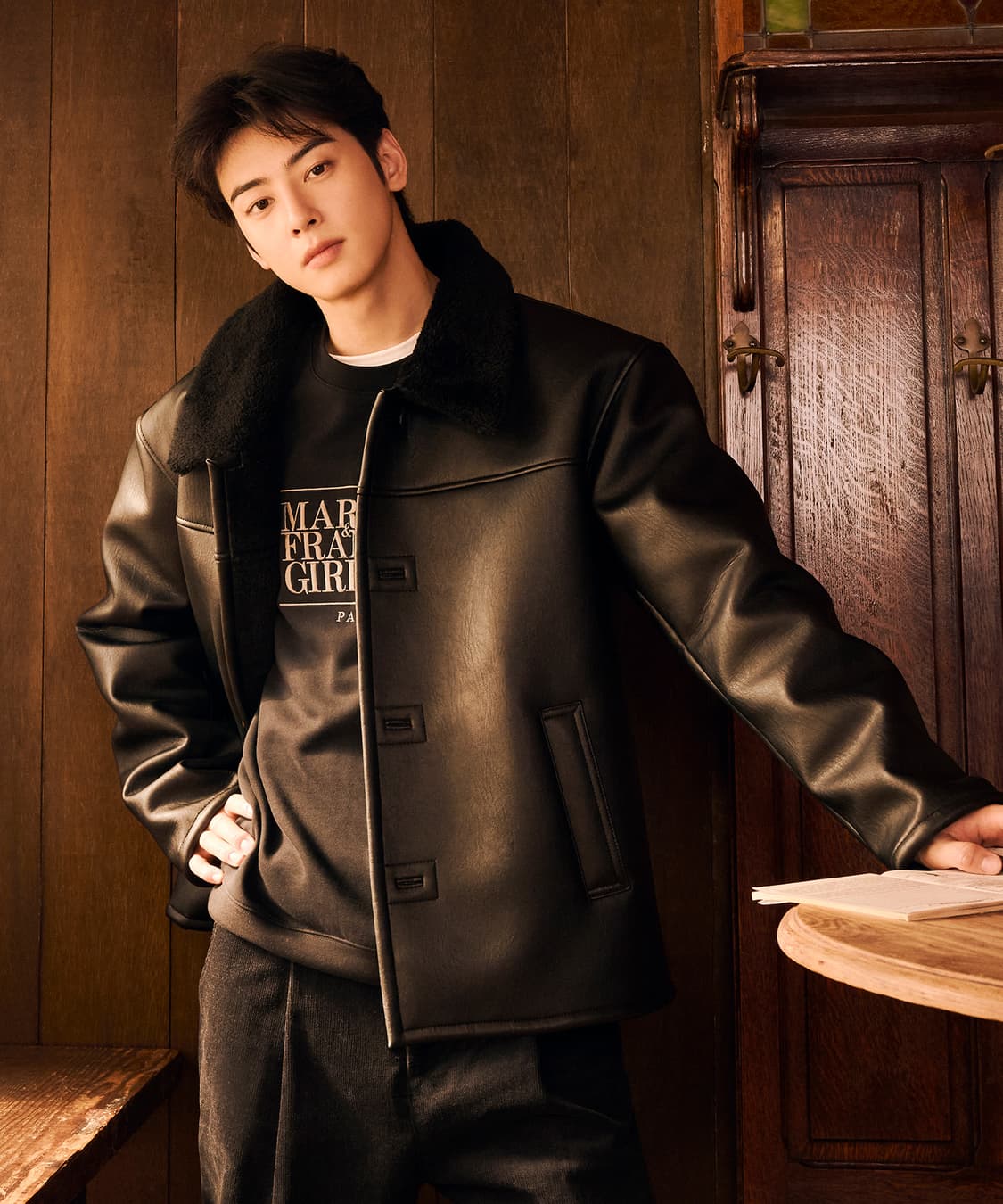 마리떼 오버핏 레더 무스탕 브라운 L (새상품) 상품이미지6