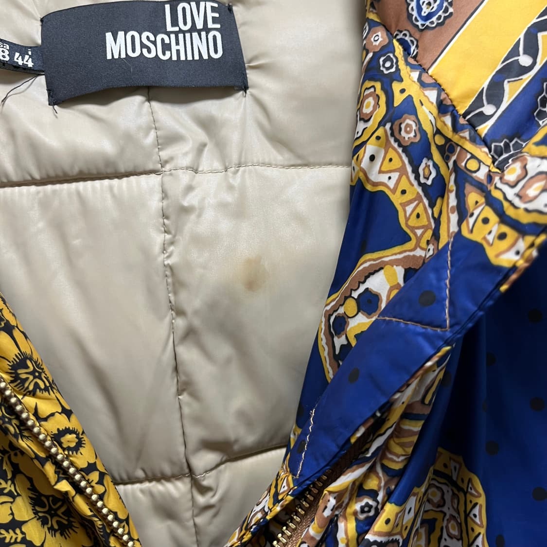 러브 모스키노 스카프 프린터 퍼 패딩자켓 상품이미지3
