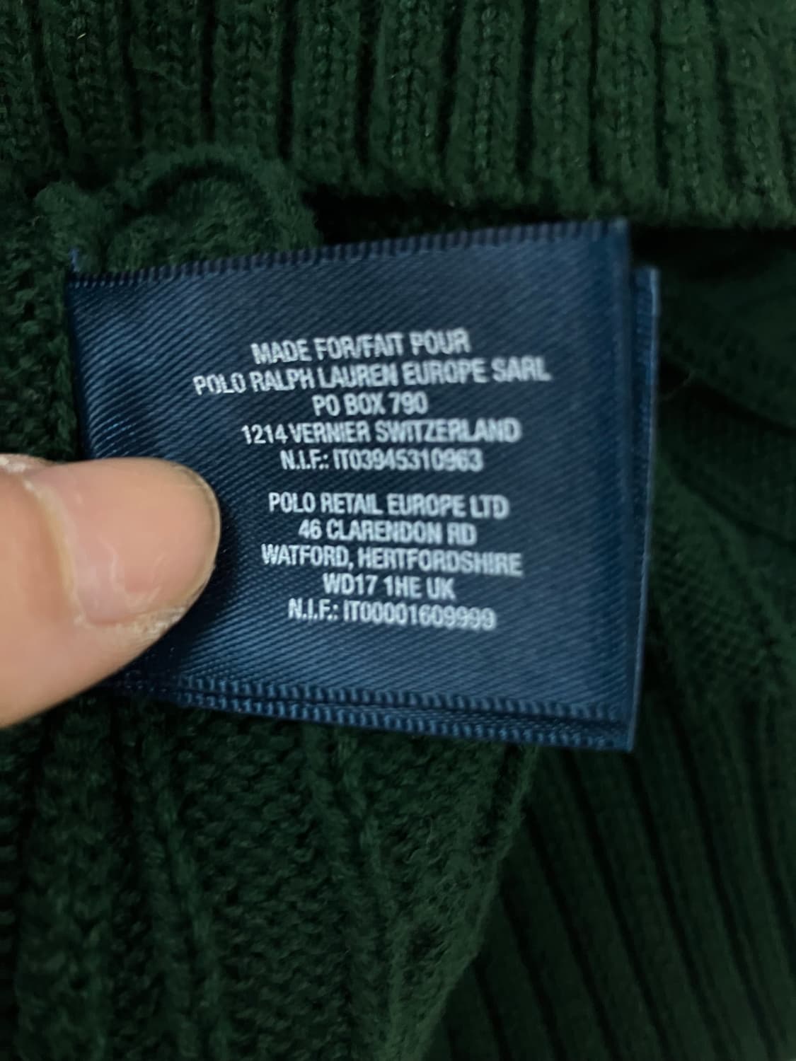 폴로 랄프로렌 케이블 니트 그린 XL(18-20) 상품이미지5