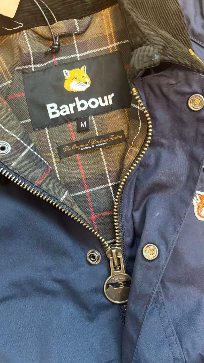 바버 메종키츠네 폭스헤드 뷰포트 왁스자켓 사이즈M 상품이미지5