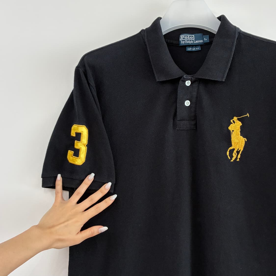 폴로 랄프로렌 골드 빅포니 블랙 카라 반팔 티셔츠 상품이미지4
