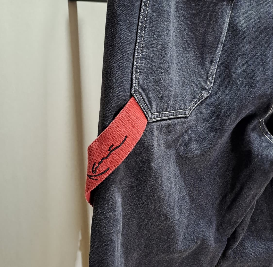 (택포) 칼카니 워시드 그레이 레드 카펜터 데님팬츠 34 B618 상품이미지6