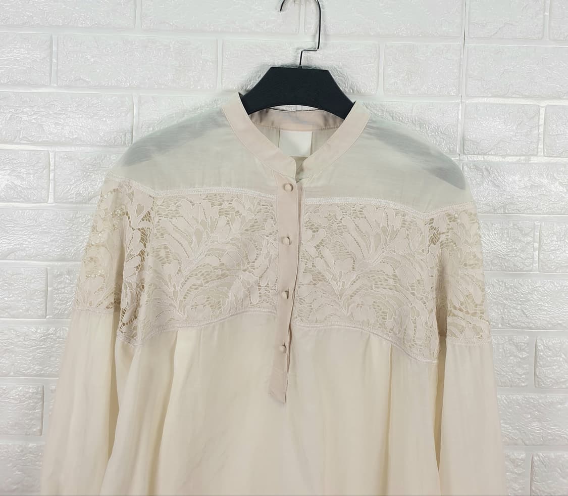 [55]구호 레이스 배색 블라우스 상품이미지4