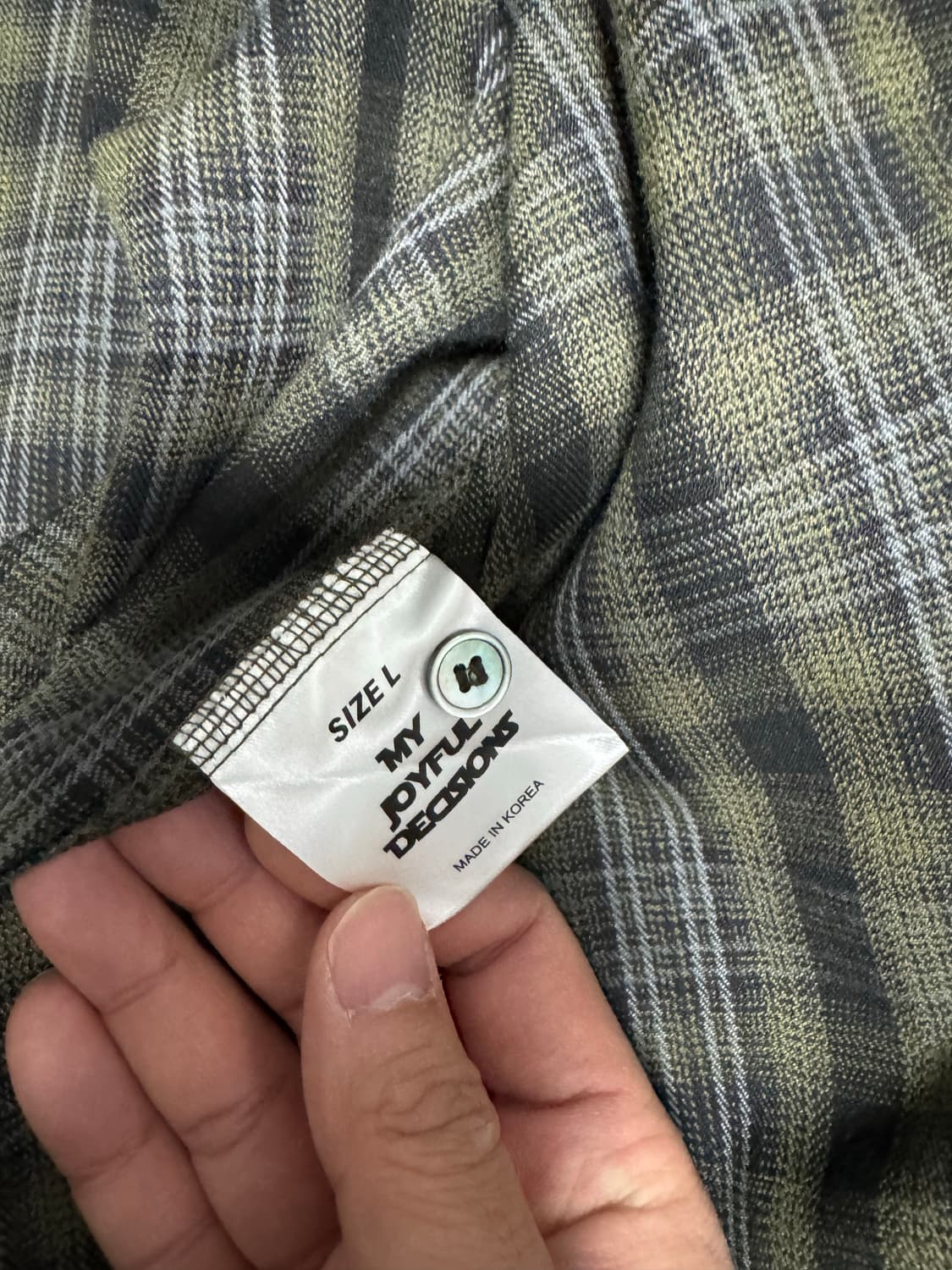 [L] Mjd오버사이즈 체크셔츠 카키 상품이미지5