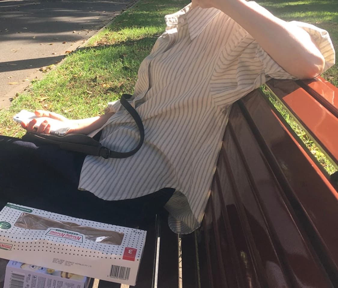 슬로우앤드 블루 스트라이프 셔츠  상품이미지4