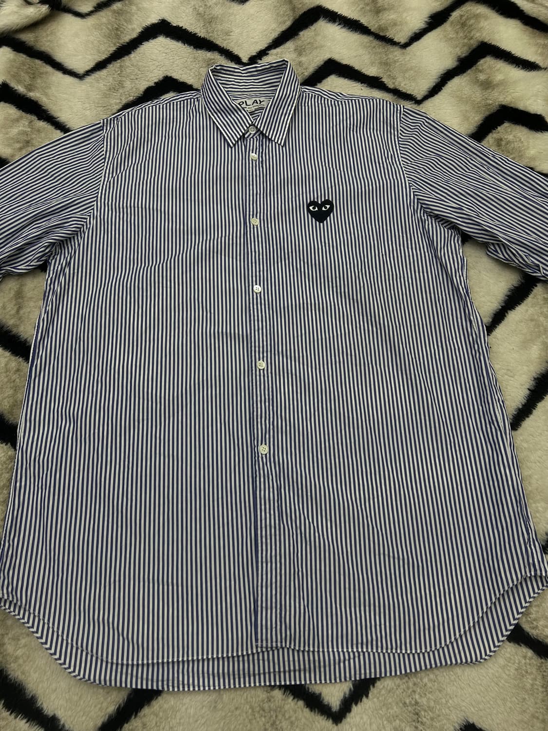 [XL]꼼데가르송 블랙와펜 스트라이프 셔츠/블루 AZ-B008 상품이미지3