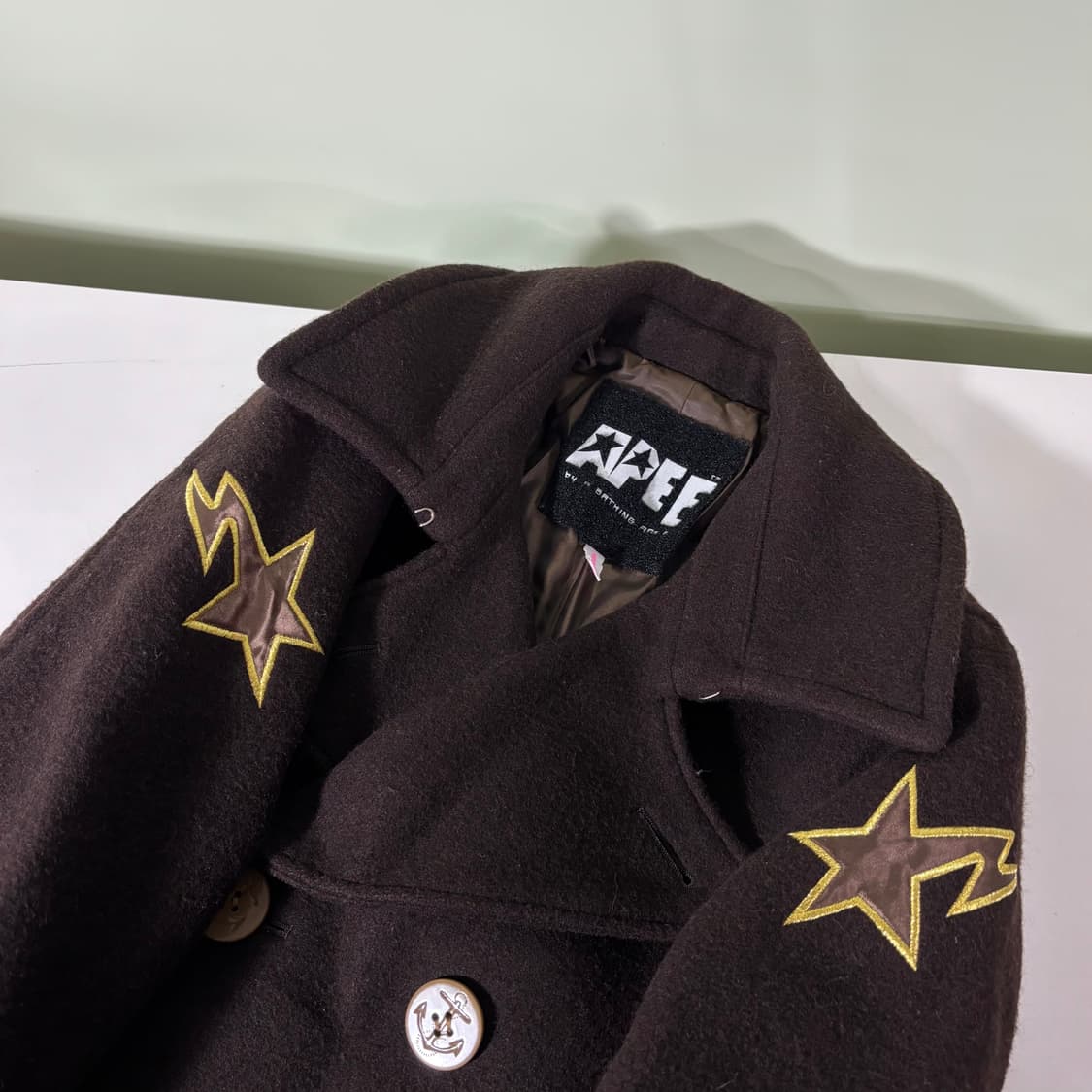 우먼S 베이프 A bathing ape 브라운 피코트 상품이미지3