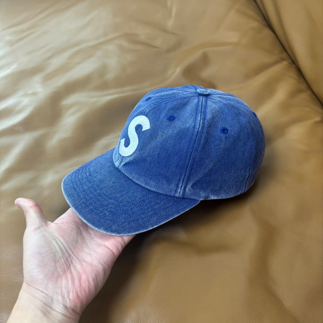 Supreme 슈프림 피그먼트 네이비 S로고 6패널 볼캡 모자 Navy 상품이미지4
