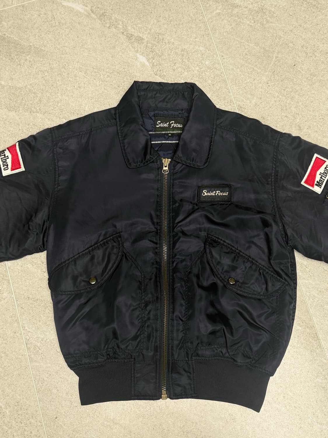 개대장급 ) 말보루 빈티지 항공점퍼 네이비 M 상품이미지1