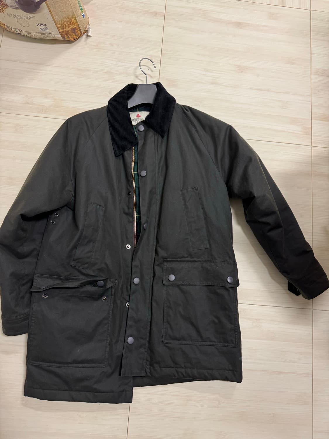 제로라운지 템플모일 왁스코팅 자켓 카키 사이즈 95 상품이미지2