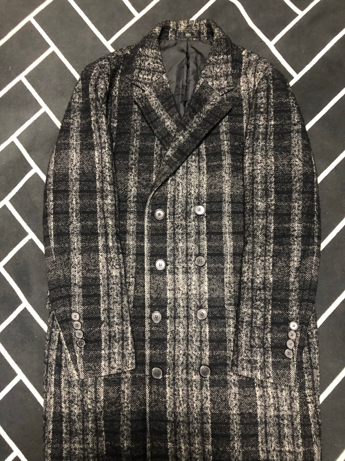 BLACK시크 더블버튼 체크코트/몽클레어 스톤 발망 프라다 구찌 톰포드  상품이미지5