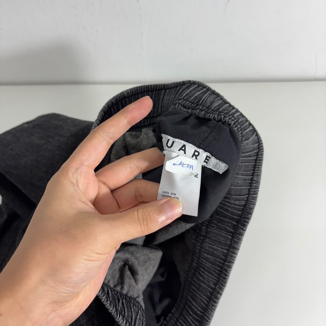 L 수아레 블랙 일자핏 밴딩 린넨팬츠 상품이미지4