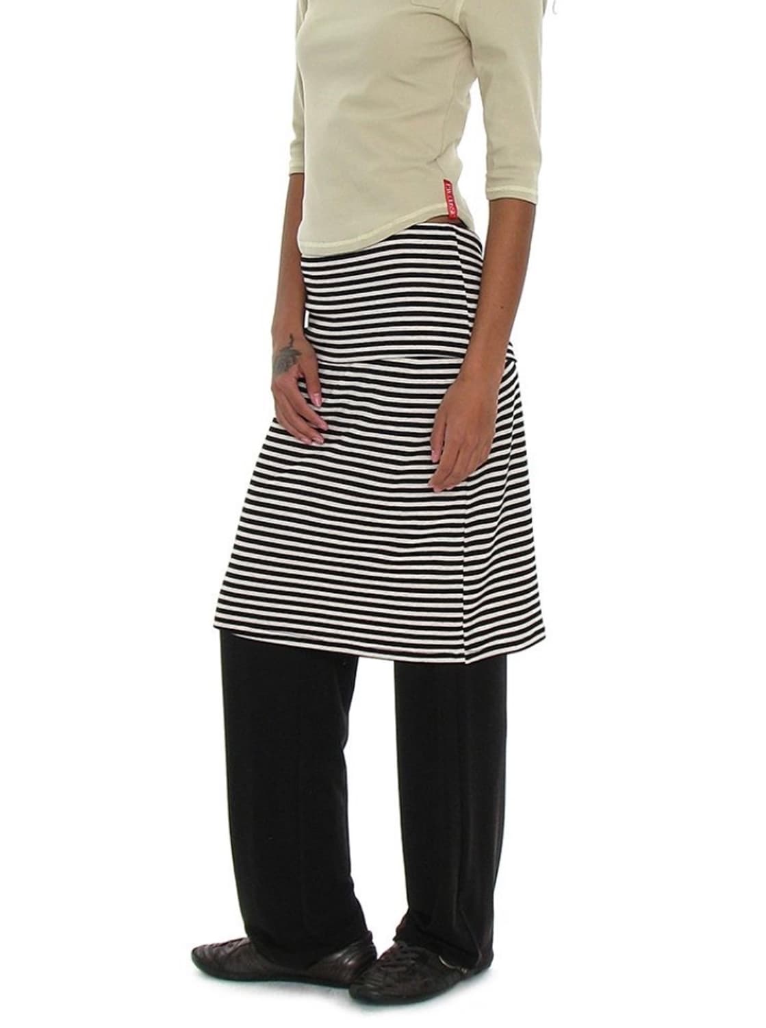 파르티멘토 우먼 스트라이프 미디스커트 상품이미지1