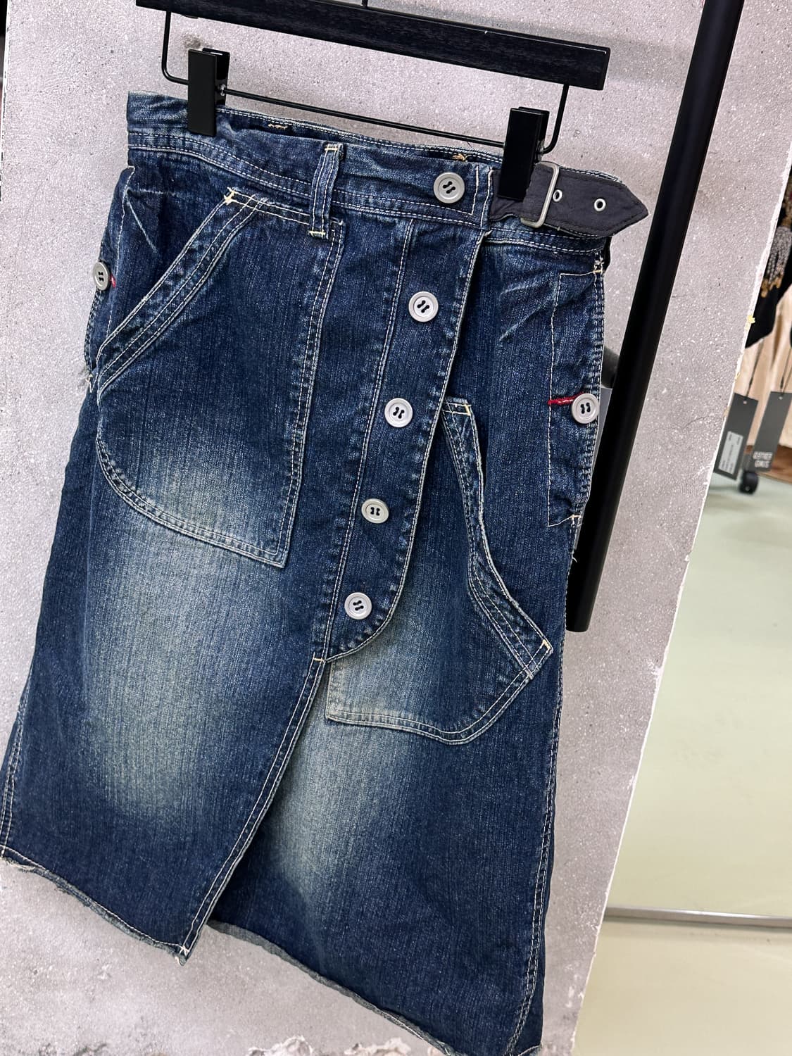 belted denim wrap skirt  상품이미지6