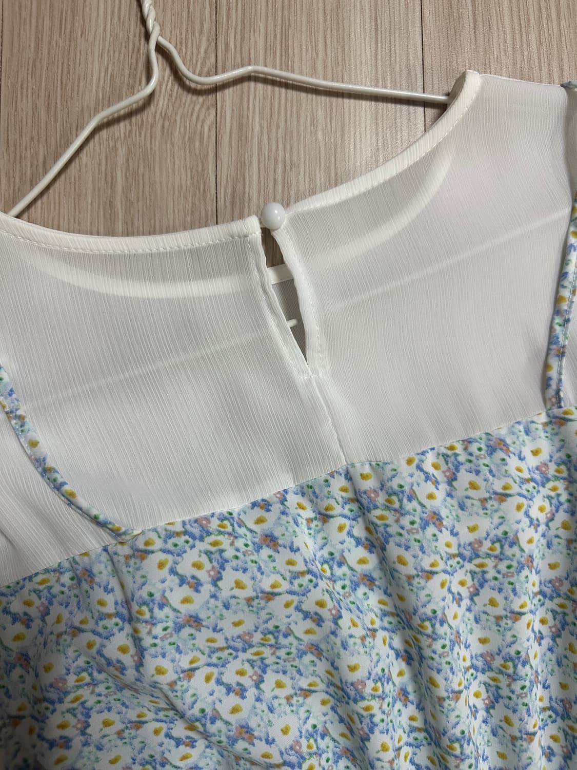 올리브데올리브 퍼프 소매 블라우스 레이어드 플라워 뷔스티에 원피스 상품이미지2