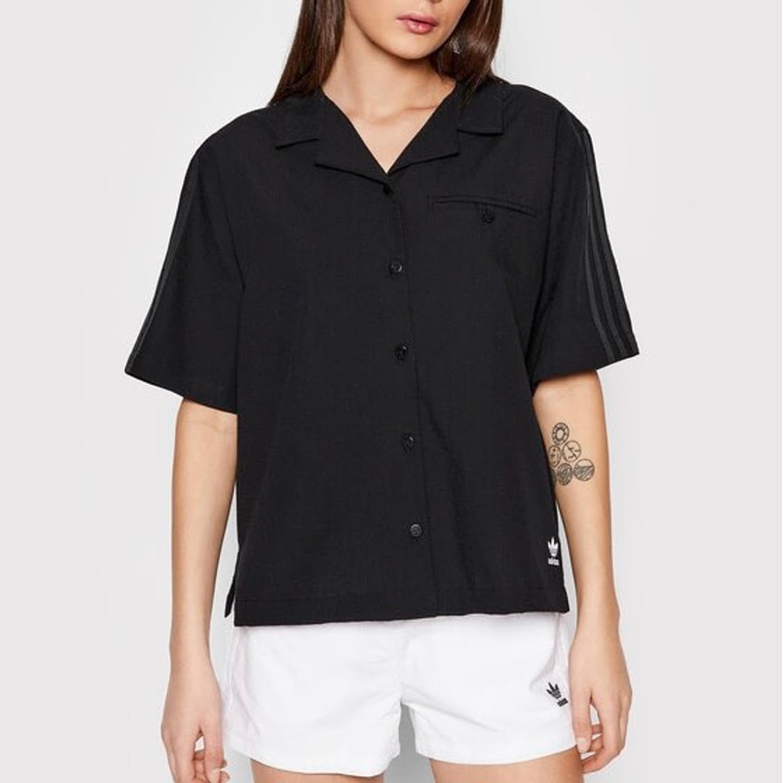 L 아디다스 우먼스 아디컬러 클래식 포플린 반팔 셔츠 상품이미지1
