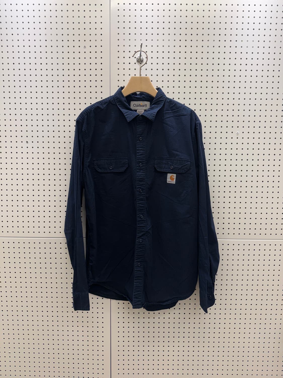 칼하트 네이비 투포켓 워크 셔츠 U262 상품이미지2