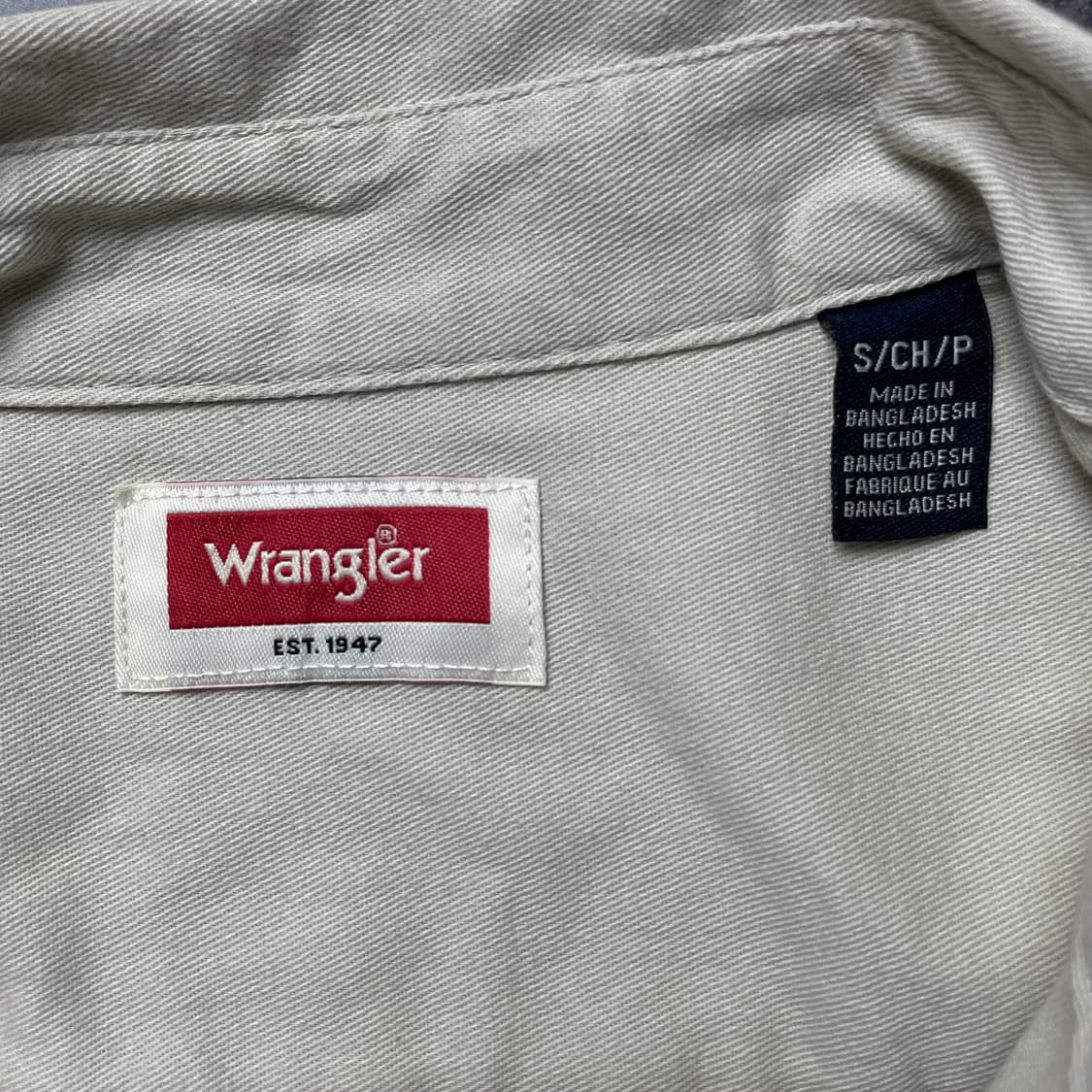 WRANGLER 랭글러 빈티지 아이보리 코튼 워크 반팔 셔츠 A00778 상품이미지9