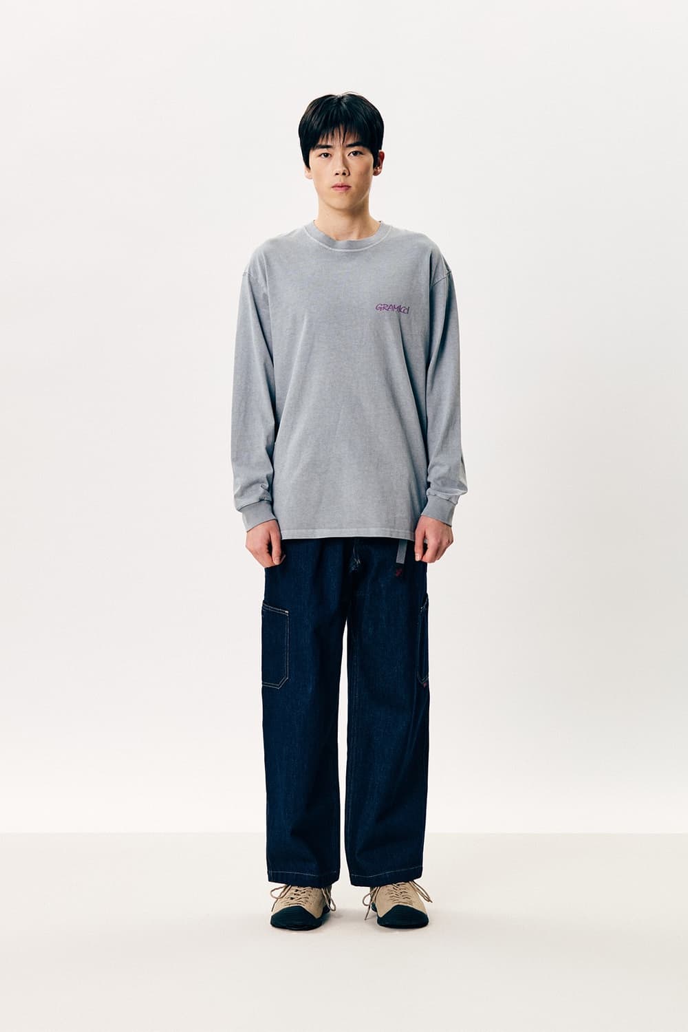 [XXL] 그라미치 락 슬라이드 와이드 데님 팬츠 Dark Indigo 상품이미지3