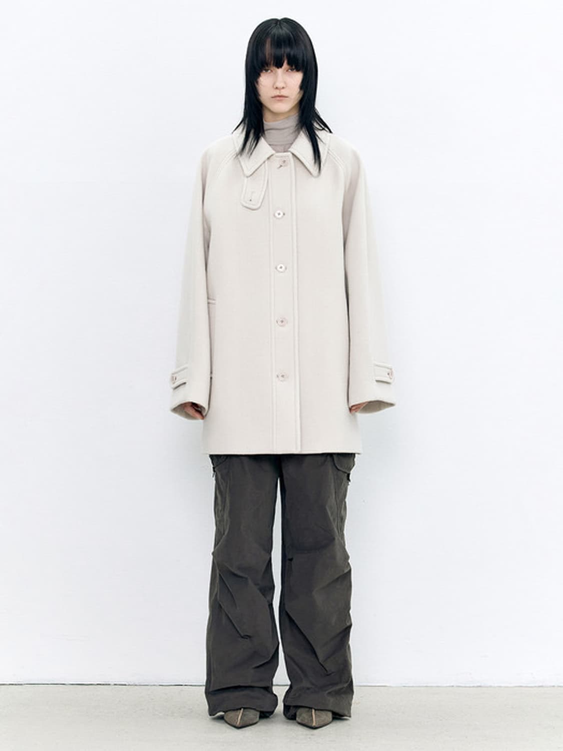 인사일런스우먼 소프트 하프 발마칸 코트 크림 미착용 새상품 팝니다! 상품이미지1